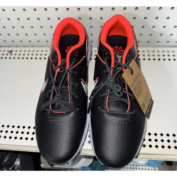 Nike Victory Pro 3 Mens Leather Golf Shoes Spikes Size 10.5 Black Red White - Picture 4 of 8